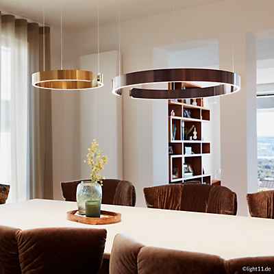 Occhio Mito Sospeso 40 Variabel Up Table Pendelleuchte LED, Kopf bronze/Baldachin weiß matt