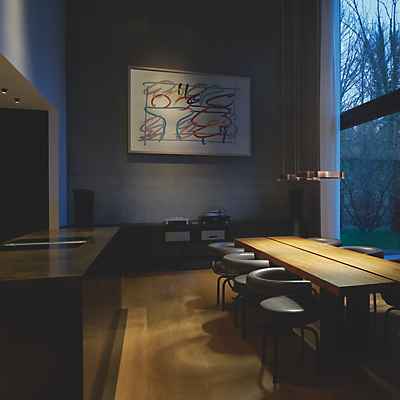 Occhio Mito Sospeso 40 Variabel Up Table Pendelleuchte LED, Kopf weiß matt/Baldachin weiß matt