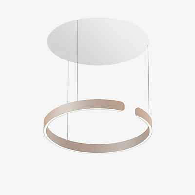 Occhio Mito Sospeso 60 Move Up Table Pendelleuchte LED, Kopf gold matt/Baldachin weiß matt - dim to warm