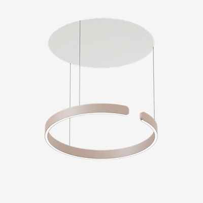 Occhio Mito Sospeso 60 Variabel Up Lusso Table Pendelleuchte LED, Kopf gold matt/Baldachin Ascot Leder weiß
