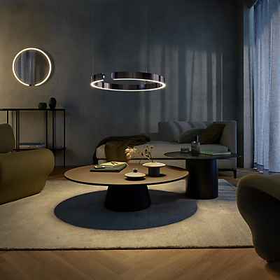 Occhio Mito Sospeso 60 Variabel Up Table Pendelleuchte LED, Kopf roségold/Baldachin weiß matt - Occhio Air