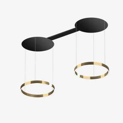 Occhio Mito Sospeso Due 60 Fix Narrow Pendelleuchte LED, Kopf bronze/Baldachin schwarz matt