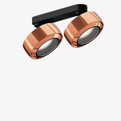 Occhio Più R Alto Doppio Volt S100 Strahler LED 2-flammig, Kopf roségold/Baldachin schwarz matt/Abdeckung roségold - 2.700 K