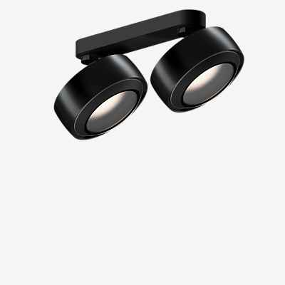 Occhio Più R Alto Doppio Volt S60 Strahler LED 2-flammig, Kopf black phantom/Baldachin schwarz matt/Abdeckung schwarz matt - 3.000 K