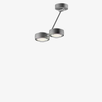 Occhio Sento Soffitto Doppio 30 Up D Deckenleuchte LED 2-flammig, Kopf chrom matt/Body chrom matt/Baldachin chrom matt - 2.700 K - Occhio Air