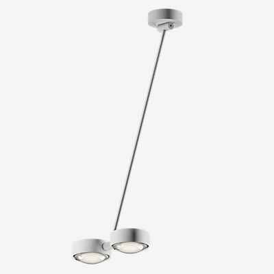 Occhio Sento Soffitto Doppio 80 Up E Deckenleuchte LED 2-flammig, Kopf weiß matt/Body weiß matt/Baldachin weiß matt - 3.000 K