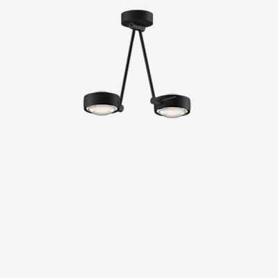 Occhio Sento Soffitto Due 30 Up D Deckenleuchte LED 2-flammig, Kopf schwarz matt/Body schwarz matt/Baldachin schwarz matt - 3.000 K