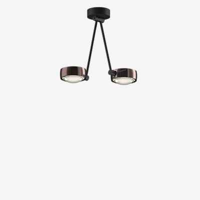 Occhio Sento Soffitto Due 30 Up E Deckenleuchte LED 2-flammig, Kopf phantom/Body schwarz matt/Baldachin schwarz matt - 3.000 K