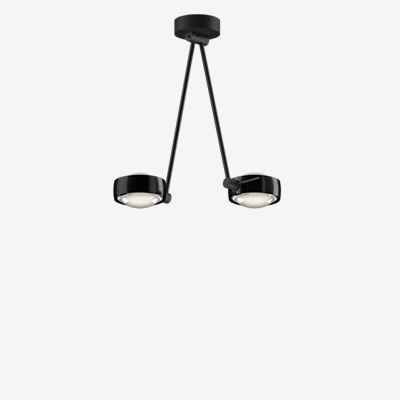 Occhio Sento Soffitto Due 40 Up D Deckenleuchte LED 2-flammig, Kopf black phantom/Body schwarz matt/Baldachin schwarz matt - 3.000 K