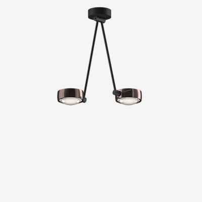 Occhio Sento Soffitto Due 40 Up E Deckenleuchte LED 2-flammig, Kopf phantom/Body schwarz matt/Baldachin schwarz matt - 3.000 K - Occhio Air