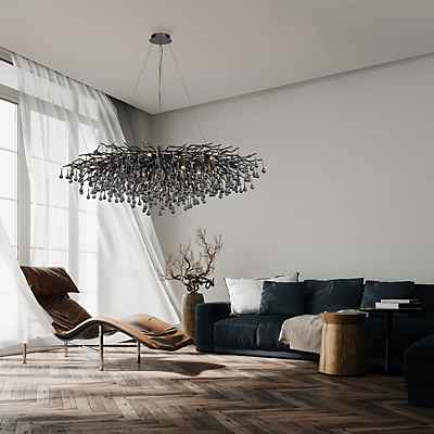 PAUL NEUHAUS Icicle Kronleuchter, schwarz - 150 cm