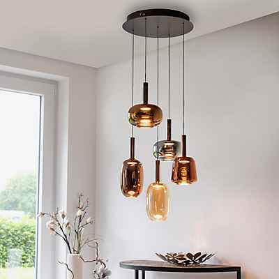 PAUL NEUHAUS Irides Pendelleuchte LED 5-flammig - rund, mehrfarbig