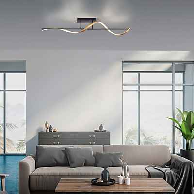 Paul Neuhaus Q-Swing Deckenleuchte Led, Anthrazit/Messing