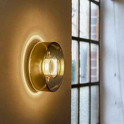 Serien Lighting Curling Wandleuchte LED, glas - M - außendiffusor silber/ohne innendiffusor - dim to warm