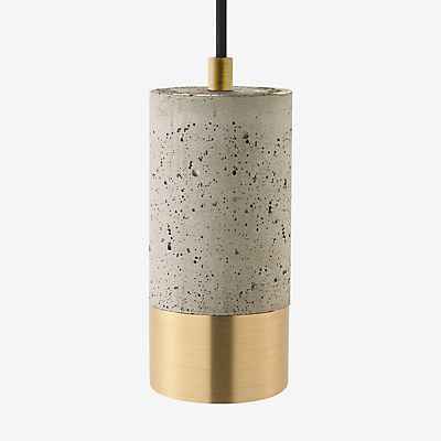 Sigor Upset Concrete Pendelleuchte, Beton hell/Ring Gold günstig online kaufen