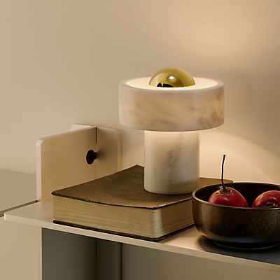 Tom Dixon Stone Portable LED Akkuleuchte Gold / Marmor - Bild 4