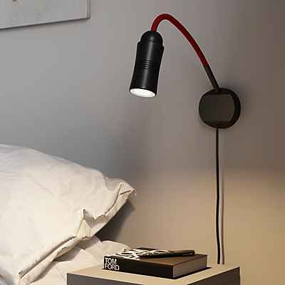 Top Light Neo! Flex Hotel II Wandleuchte LED, schwarz matt/Kabel schwarz