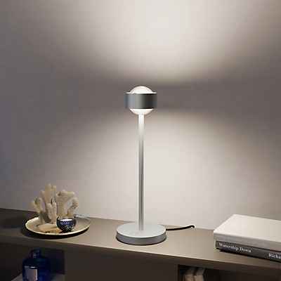 Top Light Puk! 80 Eye Avantgarde Tischleuchte LED, schwarz matt - Black Edition/chrom - Linse matt
