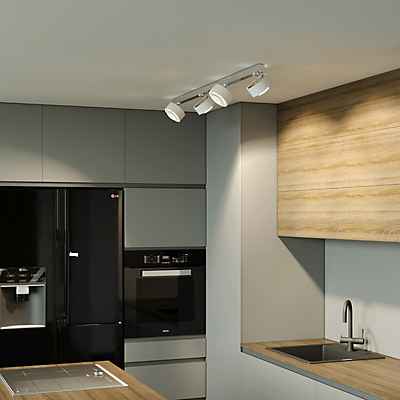 Top Light Puk Maxx Choice Move Deckenleuchte LED 4-flammig, weiß matt/chrom - 125 cm - Linse klar