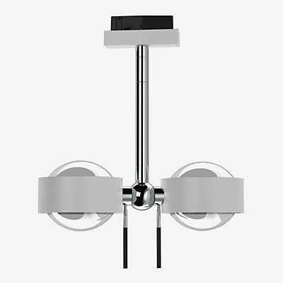 Top Light Puk Mini Side Twin Deckenleuchte LED für Mini Track Schiene, weiß matt/chrom - Linse klar/Linse klar