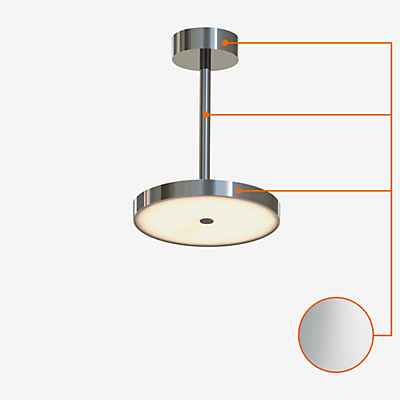 Top Light Sun Deckenleuchte ø13 cm Downlight LED, chrom matt günstig online kaufen