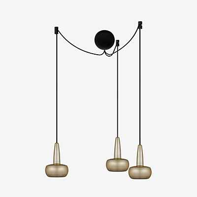 Umage Clava Cannonball Pendelleuchte 3-flammig, Messing - Kabel schwarz günstig online kaufen