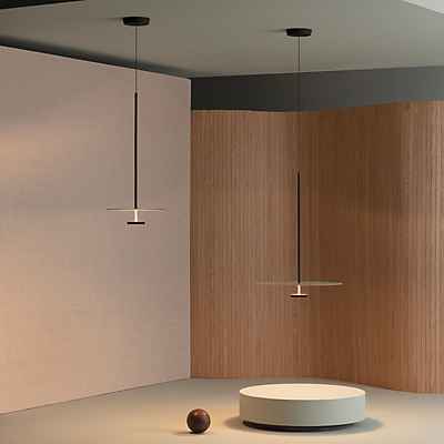 Vibia Flat Pendelleuchte LED 1-flammig, grau - ø40 cm - 1-10 V