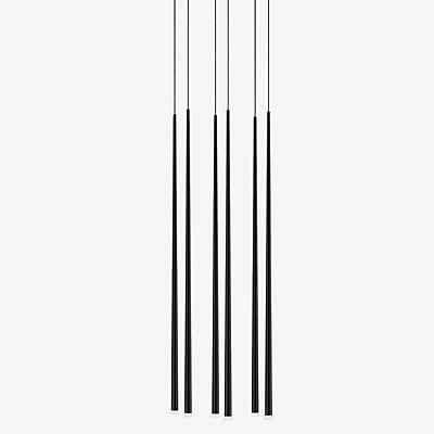 Vibia Slim Pendelleuchte LED 6-flammig, schwarz - Casambi