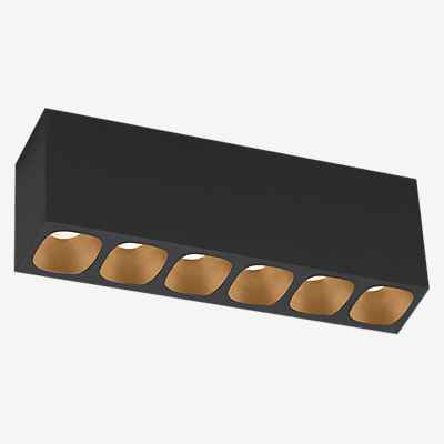 Wever & Ducré Pirro Petit Surface 6.0 Deckenleuchte LED, schwarz/champagner - 3.000 K