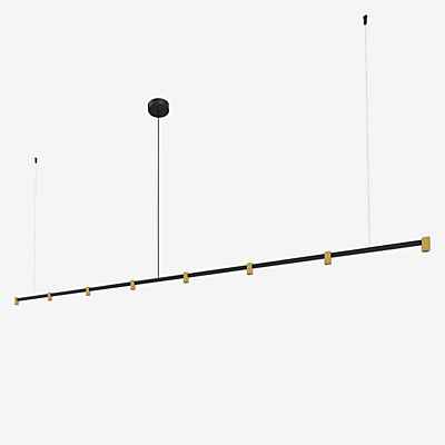 Wever & Ducré Trace 3.0 Pendelleuchte LED linear - 8-flammig, schwarz/champagner - 3.000 K