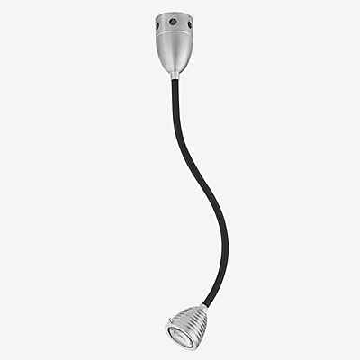 less 'n' more Athene A-BDL2 Decken- und Wandleuchte LED, Flexwelle schwarz/Kopf aluminium - Tastdimmer