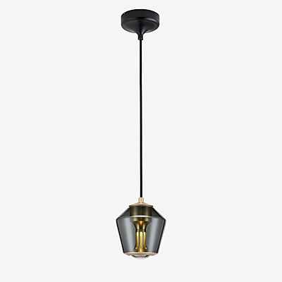 less 'n' more Ethics E-WGPL Pendelleuchte LED, Baldachin schwarz/Schirm rauch - Casambi