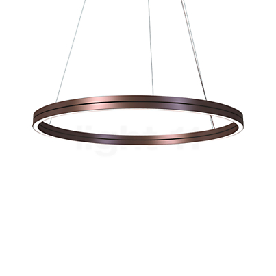 Mawa Berliner Ring Suspension LED Up&amp;amp;Downlight anneau bronze/cache-piton blanc mat - ø100 cm/30 cm - up&downlight - phase de gradateur Image du produit