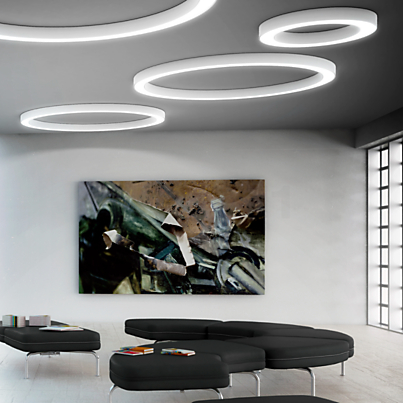 Panzeri Silver Ring, lámpara de techo LED Imagen de aplicación
