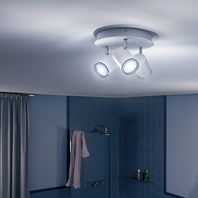 Philips Hue White Ambiance Adore Spot round with 3 lamps with dimmer switch Application picture