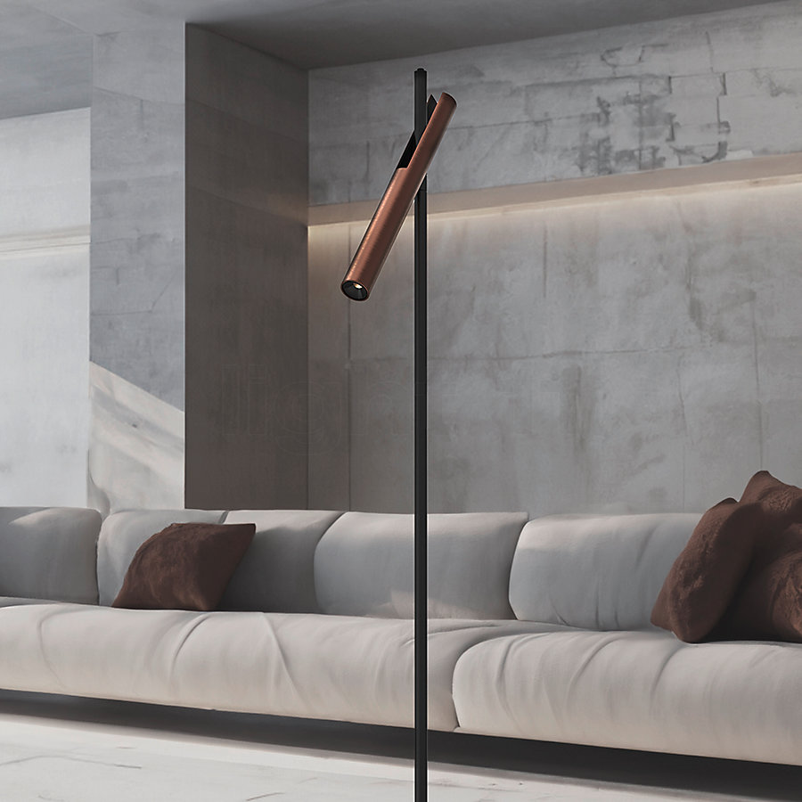 Belux Esprit Lampadaire LED 1 foyer bronze/noir - 3.000 K - 56° Exemple d'utilisation en photo
