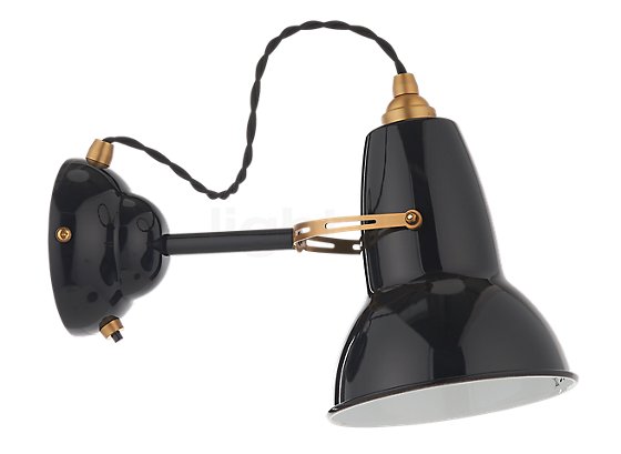 Anglepoise Original 1227 Brass Wall light blue - This light fixture stands out for its elegant industrial design.