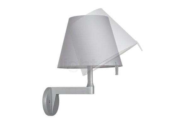 Artemide Melampo Parete aluminium grey - For an individual lighting effect, the shade of the Melampo can be put in different positions.