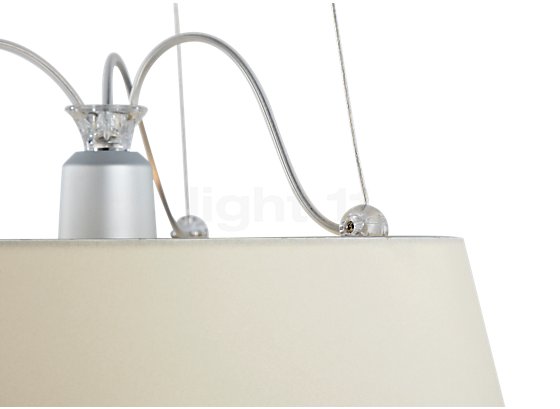 Artemide Tolomeo Mega Sospensione ramme aluminium/lampeskærm pergament - ø42 cm - The Tolomeo Sospensione is kept in place by three cables that also ensure the power supply.