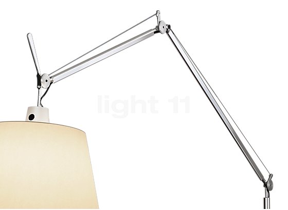Artemide Tolomeo Mega Terra LED ramme aluminium/lampeskærm pergament - ø36 cm - 2.700 K - touch lysdæmper - Thanks to the flexible hinges, the Tolomeo Mega LED is able to bring the light directly to where it is required.