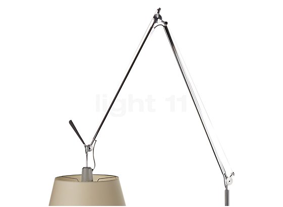 Artemide Tolomeo Mega Terra frame aluminium/shade parchment - ø42 cm - cord dimmer - B-goods - original box damaged - mint condition - Thanks to its flexible hinges, the Tolomeo Mega LED is able bring the light to where it is required.