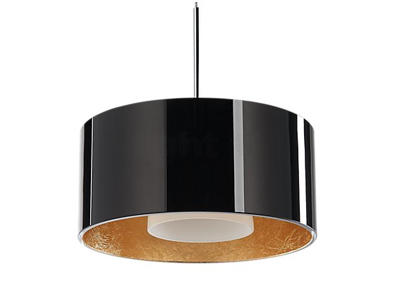 Bruck Cantara Pendant Light LED chrome glossy/glass black/gold - 30 cm , discontinued product - The LED module is hidden behind a satin-finished diffuser.
