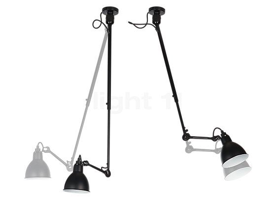 DCW Lampe Gras No 302 L pendant light black - A huge advantage of this light is its extraordinary flexibility.