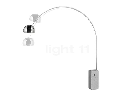 Flos Arco hvid - The height and the alignment of the light head of the Arco can be easily adjusted to suit one's personal requirements.