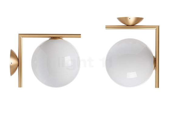 Flos IC Lights C/W1 brass matt - The IC Lights C/W may be attached to the wall as well as to the ceiling.