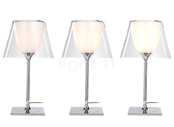 Flos Ktribe Lampe de table verre - transparentes verre - 31,5 cm - En fonction du degré de luminosité, ce luminaire sera responsable de différentes ambiances lumineuses.