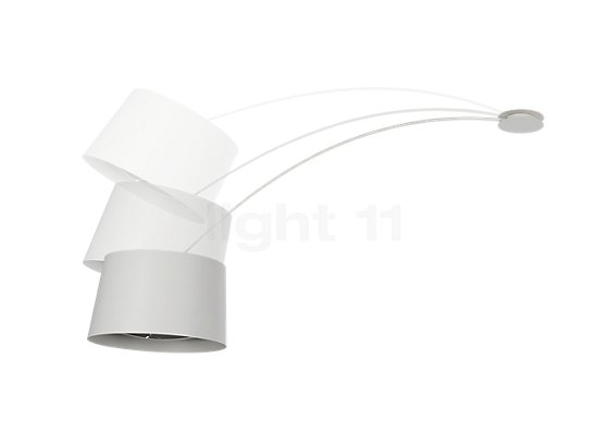 Foscarini Twiggy Soffitto blanco - La Twiggy se entrega con unos pesos que permiten adaptar la altura de la iluminación a medida.