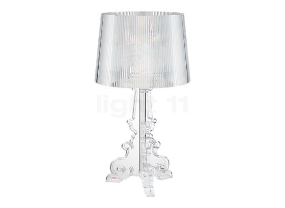Kartell Bourgie silver - The elaborate table base and the prismatic polycarbonate shade are the distinguishing features of the Bourgie.