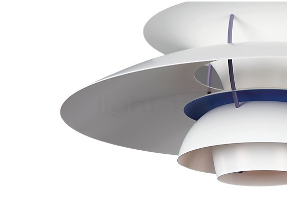 Louis Poulsen PH 5 Pendant Light oyster grey/blue/pink - The individual shade segments are made of high-quality steel.