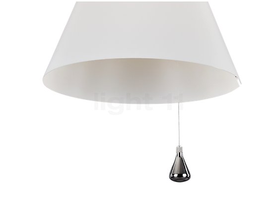 Luceplan Costanza Pendant Light shade fog white - ø40 cm - telescope - By means of the pull rope with a charming drop-shaped knob, the light cone can be adjusted to suit one's personal requirements.